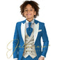 Kids Formal Wedding Suit Ivory Vest Photography Dress Flower Boy Tuxedo Suit
