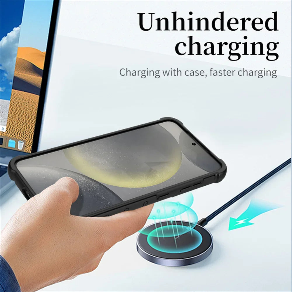 Anti-slip Bumper Armor Magnetic Phone Case For Samsung S24 S25 S26 Plus S23 Ultra A56 A55 A54 A35 A34 A25 A15 For Magsafe Cover