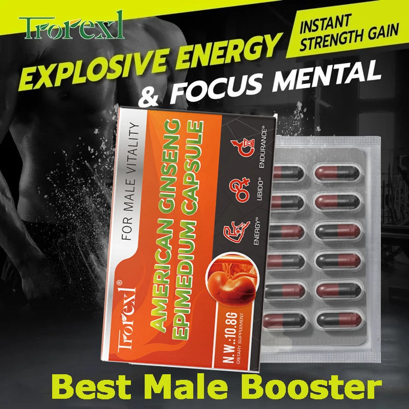 Ginseng Supplement - Mood Enhancer Supplement - Stress Relief - Male healthy Pill - Enhance Energy & Endurance - Booster for Men