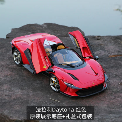New Bburago 1:18 Ferrari Daytona SP3 Red Matte White Supercar Sports Alloy Car Model Static Die Cast Vehicles Collectible Toys