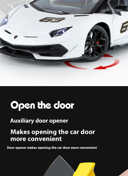 Large 1/18 Aventador SVJ Supercar Model Simulation Interior Details Adult Collection Ornaments