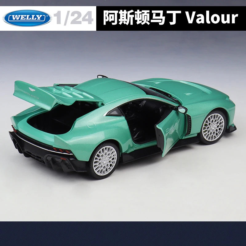 WELLY 1:24 Aston Martin Valour Supercar Alloy Car Diecasts & Toy Vehicles Car Model Miniature Scale Model Car Toy For Children