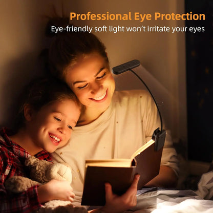Eye Caring Clip-on Reading Book Light 3 Colors 10 Brightness USB Rechargeable Flexible Easy Clip For Piano Lamp Sheet Music Read