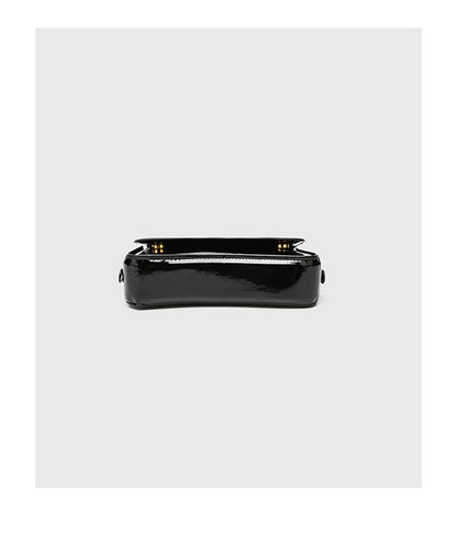 Red Patent Leather Armpit Bag for Women Solid Color Hasp Glossy Surface Shoulder Bags American Simple Female Fashion Handbag