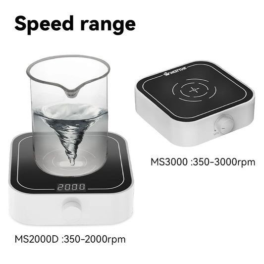 WESTTUNE Laboratory Magnetic Stirrer 3000RPM 3L Magnetic Mixer Stir Plate with 2PCS Stir Bar No Heating Lab Stirring Equipment