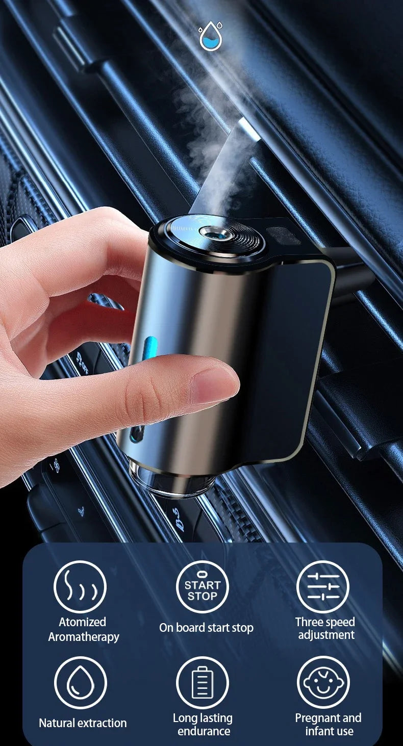 Car Air Vent Aromatherapy Humidifier Portable Electric Mist Diffuser Auto Odor Removal Freshener