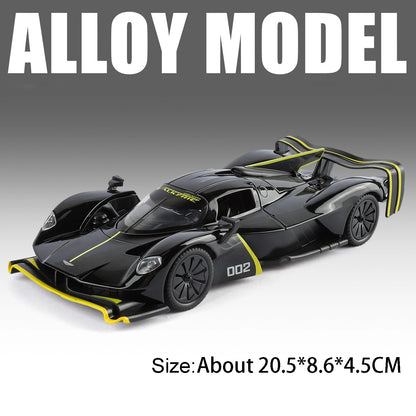 Valkyrie GT-R50 Sports 1:24 Car Model Toy Diecast Alloy Doors Opened Sound Light Supercar Collectible Ornaments Toy Gifts
