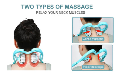 Handheld Neck Massager Trigger Point 6 Balls Roller Massager for Relieve Neck Shoulder Muscle Soreness & Tension Headache