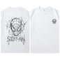 Spider Man New 2026 Back Print Graffiti Line Art T Shirt Men Women Summer Cotton Short Sleeve O Neck Oversized Black Streetwear Tops