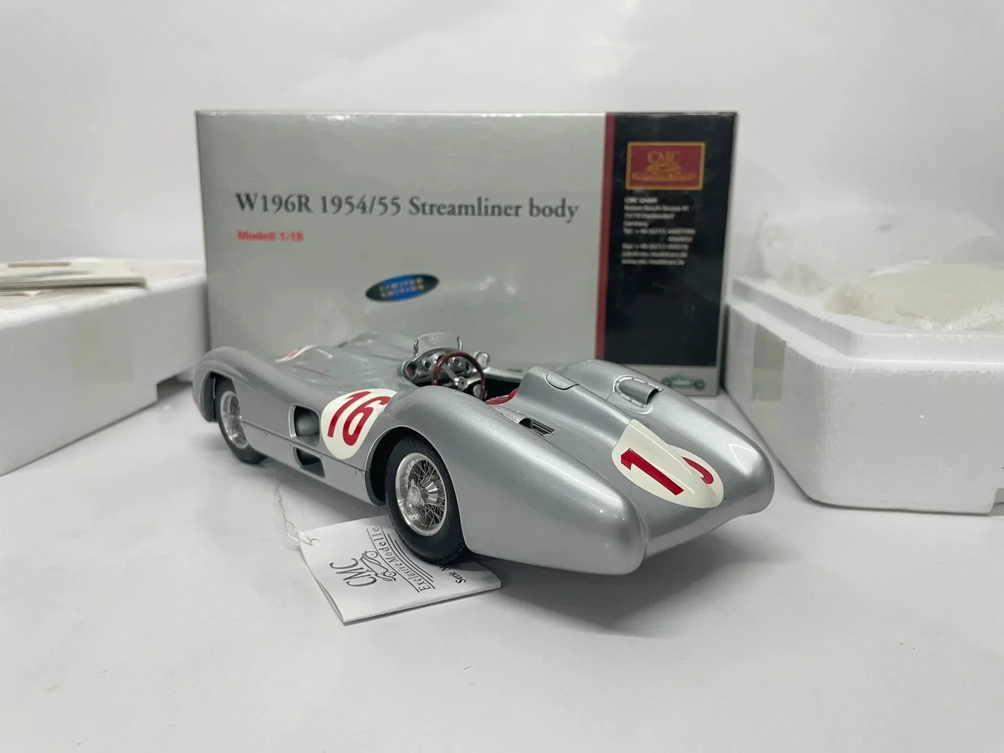 CMC 1:18 W196R 1954 #16 Simulation Limited Edition All Open Alloy Metal Static Car Model Toy Gift