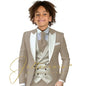 Kids Formal Wedding Suit Ivory Vest Photography Dress Flower Boy Tuxedo Suit