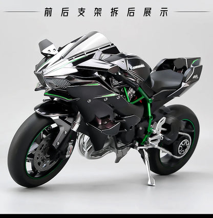 Spray 1:6 Kawasaki Racing Ninja 500 H2R Motorcycle Simulation Sound Light  Fast And Furious Collection Model car Gift