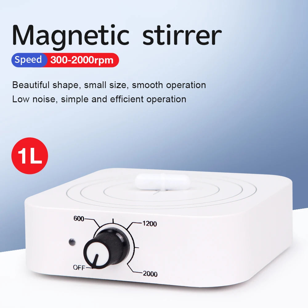 Magnetic Stirrer 1L 300-2000RPM Kitchen / Laboratory Magnetic Mixer Portable Stirrers Machine with Mini Stir Plate Agitator EU Plug