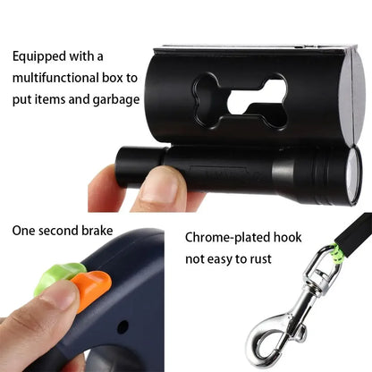 3M Pet One Tow Two Automatic Tractor Dog Double Head Leash Small and Medium Dogs 2 in 1 Multi-function Dog Walking Leash