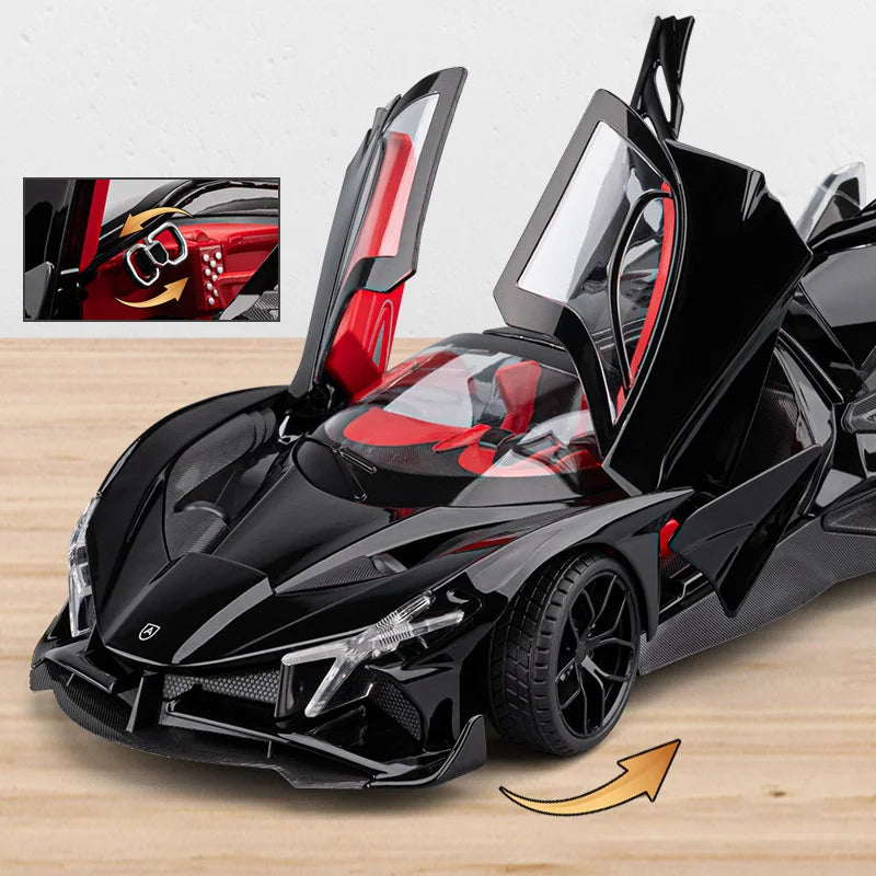 Apollo Project EVO Alloy Sports 1:18 Car Model Diecast Metal Concept Racing Car Vehicle Model Sound and Light Toy Gift