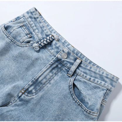 Y2k Vintage Women Jeans Hollow Out Solid Wide Leg Denim Pant Fashion All-match Lady Streetwear Summer Office Commute 2026