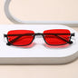 Luxury Brand Designer Half-Rim Rectangular Sunglasses Women Vintage Small Frame Sun Glasses Ladies Geometric Square Eyewear