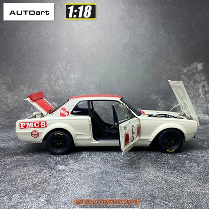 AUTOART Diecast car model 1/18 Nissan skyline GT-R 6#（RACING) 1971 Static display car models
