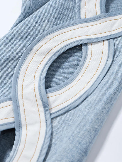 Y2k Vintage Women Jeans Hollow Out Solid Wide Leg Denim Pant Fashion All-match Lady Streetwear Summer Office Commute 2026