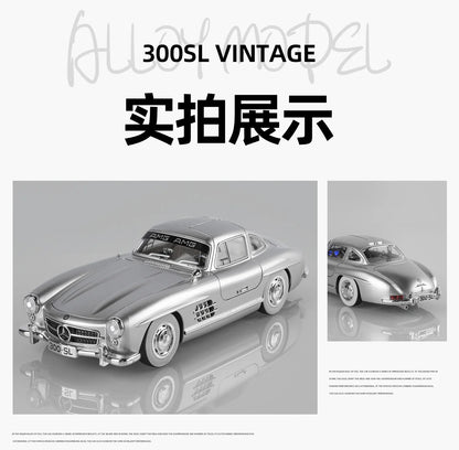 Mercedes Benz 300SL Classic 1:18 Car Alloy Diecast Car Model Home Interior Decoration Ornaments Sound & Light Collect Hobby Gift