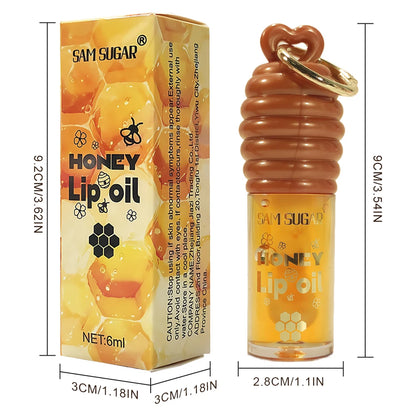 SAM SUGAR 2-Color Honey Essence Lip Oil Long-Lasting Moisture, Reduces Lip Lines Transparent Hydrating Lip Gloss