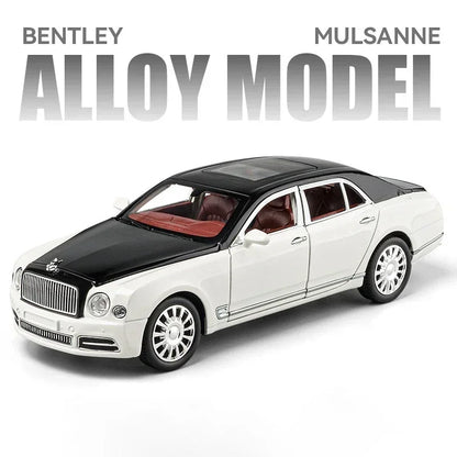 Diecast 1:24 Scale Bentley Mulsanne Alloy Model Car Collection Vehicle Simulation Sound & Light Metal Toy Gift
