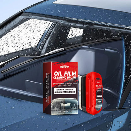 F1204 Car Windshield Oil Film Remover, Windshield Refurbisher, Stain Remover And Cleaning Brush