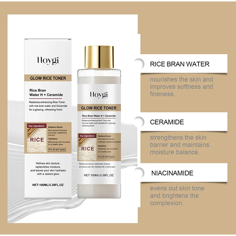 Hoygi Peel Shot Ampule Set Rice Toner Moisturizing Facial Essence Glowing Skin Water-oil Balancing Essence Revitalizing Skin Dullness