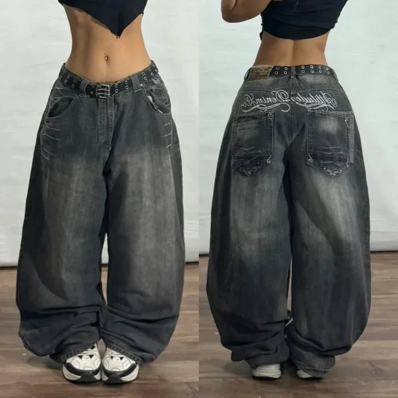 American New Fashion Vintage Washing Heavy Industry Multi-pocket Tooling Jeans Female Y2K Street Popular Baggy Drop Pants Tide