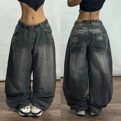 American New Fashion Vintage Washing Heavy Industry Multi-pocket Tooling Jeans Female Y2K Street Popular Baggy Drop Pants Tide