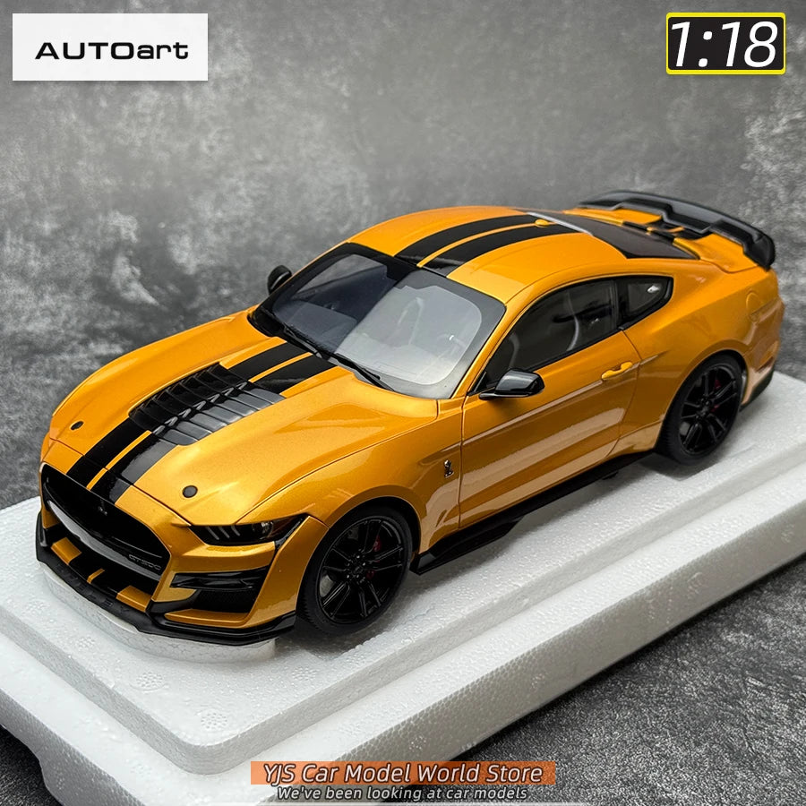 AUTOART New 1/18 scale Ford Mustang Shelby GT500 WHITE SILVER  Sports car model Static display Collection Holiday gift 73097