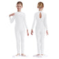 Kids Girls Ballet Dance Gymnastics Leotard Figure Skating Acrobatics Yoga Bodysuit Long Sleeve Shiny Rhinestone Mesh Jumpsuit
