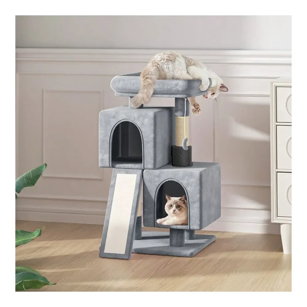 Tree, 34 Inch Cat Tree Tower With 2 Cat Condo, Cat Tower With ching Post SisalCovered ching Board, Cat Climbing Tower