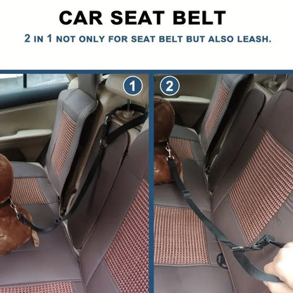 Pet Dog and Cat Seat Belt Car Headrest Restraint Adjustable Safety Rope Car Seat Belt Dog Accessories for Small Dogs (1Pc)