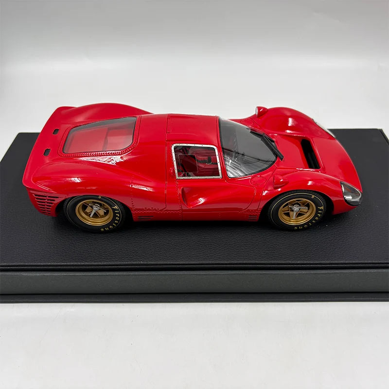 Top 1:18 Scale 330P4 1967 Sports Car Simulation Resin Car Model Toy Adult Fans Collection Gift Display Souvenir