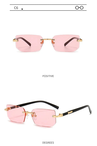 Fashion Punk Square Sunglasses Women Luxury Brand Small Frame Sun Glasses Female Rectangle Metal Mirror Oculos De Sol