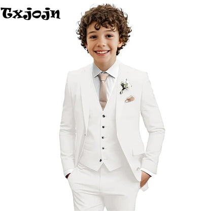 Multi-colors Boys Suit Set 3 Pieces Formal Outfit For Wedding Elegant Notched Lapel Kids Slim Fit Suits Party Tuxedo 2-20T