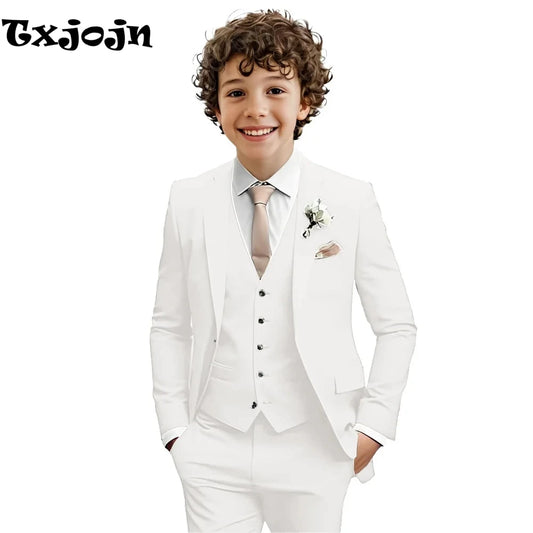 Multi-colors Boys Suit Set 3 Pieces Formal Outfit For Wedding Elegant Notched Lapel Kids Slim Fit Suits Party Tuxedo 2-20T