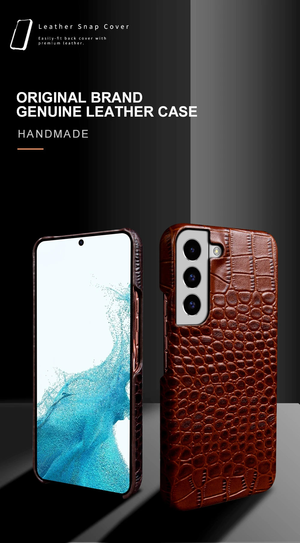 Genuine Leather Case for Samsung Galaxy S22 S23 S21 S20 Ultra Plus S10 Note 20 10 A53 Crocodile Pattern Phone Cover Back Shell