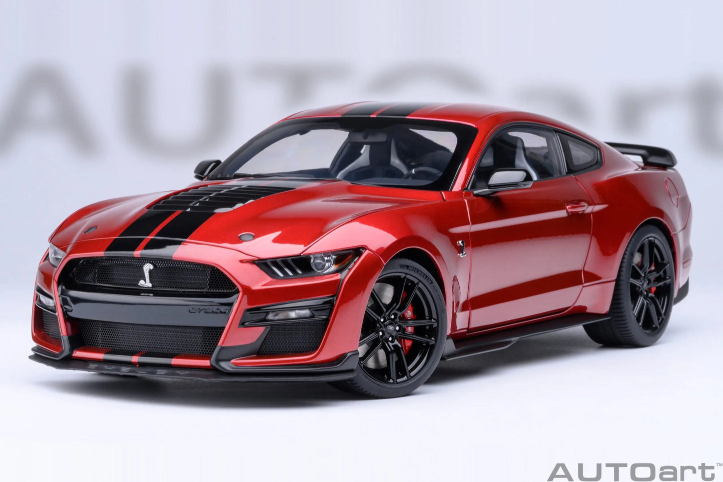 AUTOART New 1/18 scale Ford Mustang Shelby GT500 WHITE SILVER  Sports car model Static display Collection Holiday gift 73097