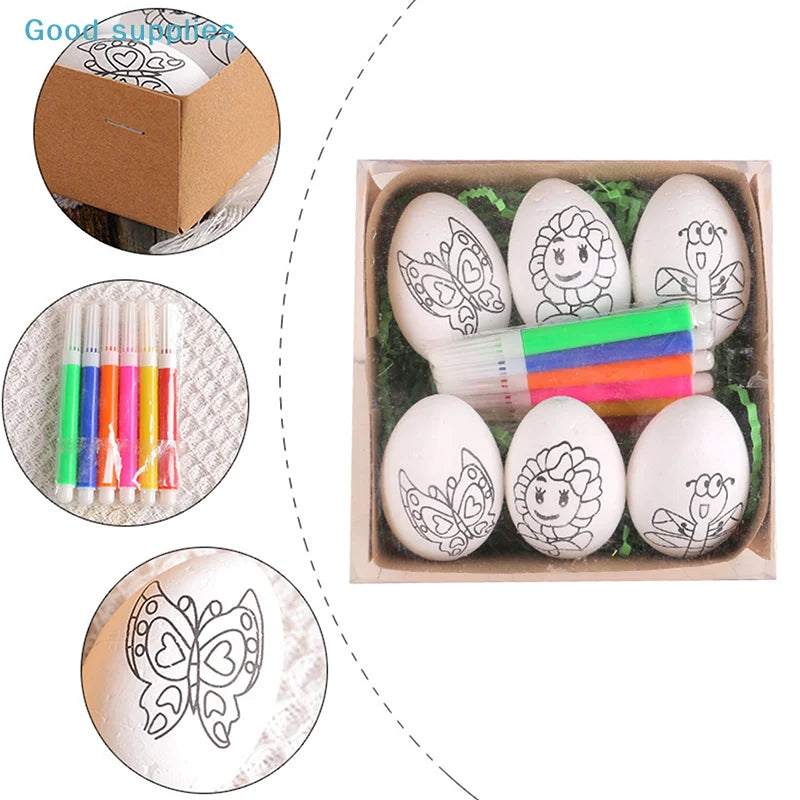 Cartoon Bunny Easter DIY Hand-Painted Eggs Kit - Children's Handmade Painting Gift Easter Decorative Artwork for Kids