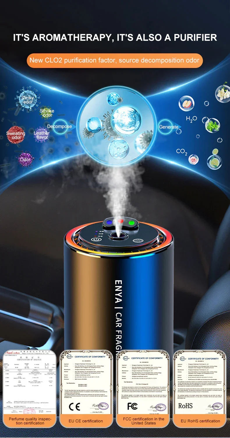 Car Air Freshener 3 Color Essential Oil Fragrance Diffuser Smell Distributor USB Rechargeable Aromatherapy Scent Air Refresher