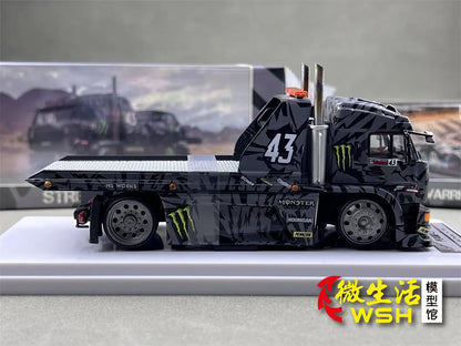 SW 1:64 Ford Mustang Hoonicorn RTR KamaZ Modified Trailer Simulation Static Alloy Car Model Gift Toy.