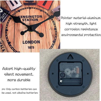 Modern Minimalist Silent Quartz 12 Inch Clock Battery Operated Easy Read Retro Wall Clock for Living Room Office Kitchen Bedroom
