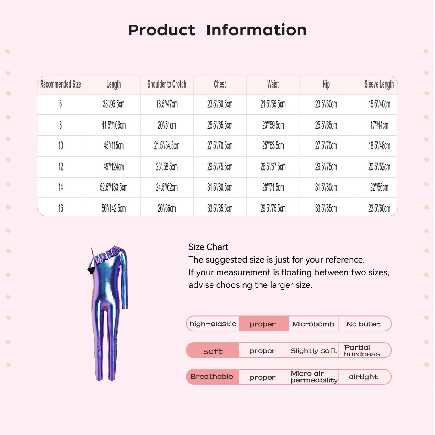 Kids Girls Metallic Shiny Ballet Dance Unitards Figure Skating Acrobatics Gymnastics Leotard One Shoulder Long Sleeve Jumpsuit