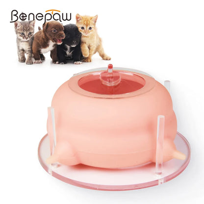 Benepaw Newborn Pet Milk Feeder For Multiple Puppies Kittens 4 Nipples Puppy Milk Feeding Bowl With Stand Nursing Station 200ml