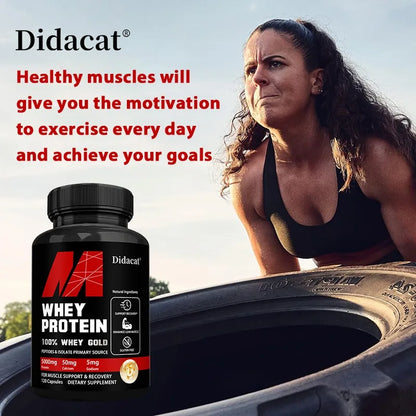 Didacat Whey Protein Concentrate, with 5000mg Protein, Gluten Free & Non-GMO, Boost Immunity and Support Post-exercise Recovery