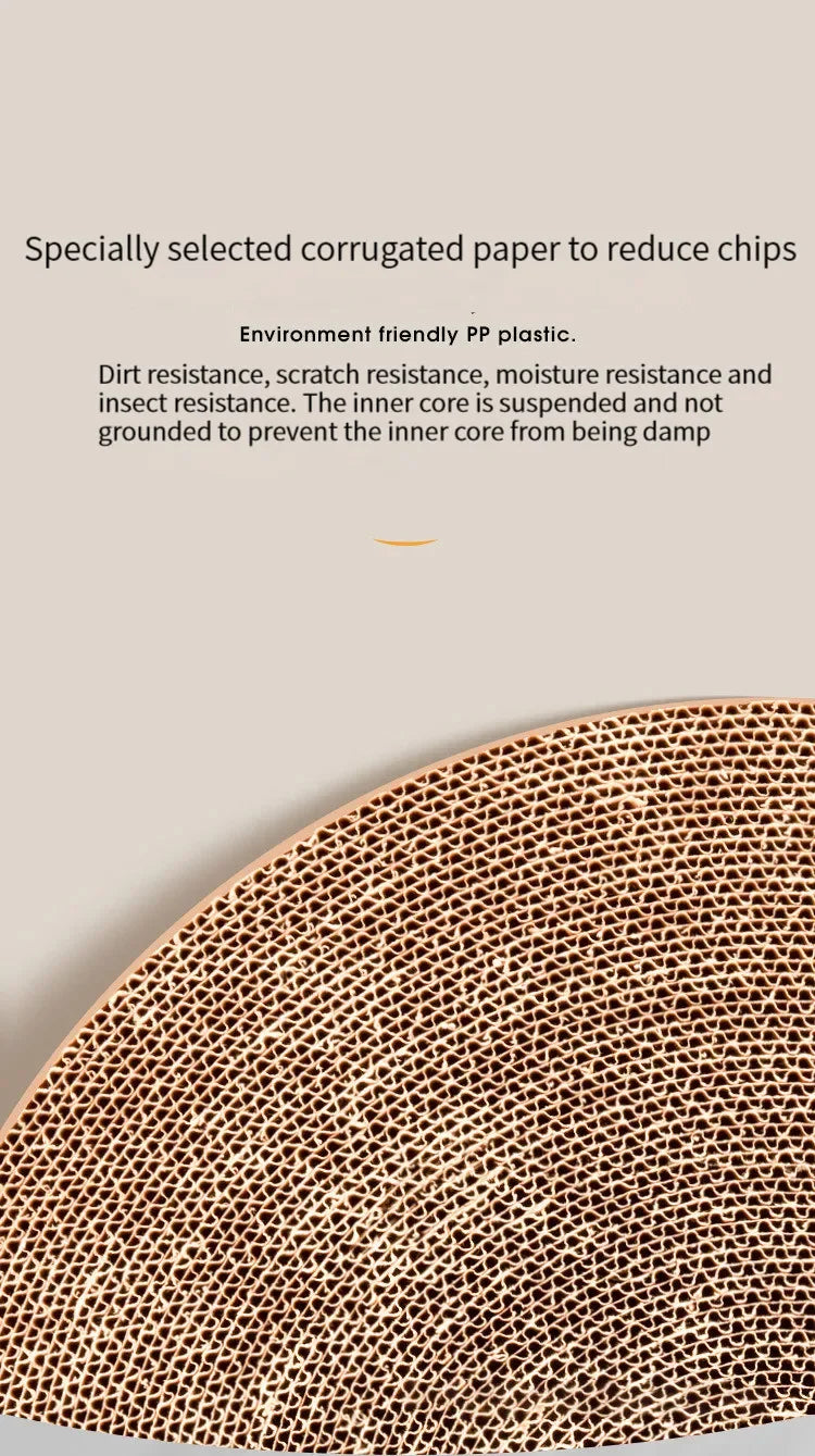 Interactive Round Cat Scratching Board with Ball Wear Resistant Corrugated Paper Multi Function Toy Cat Scratcher Accessories
