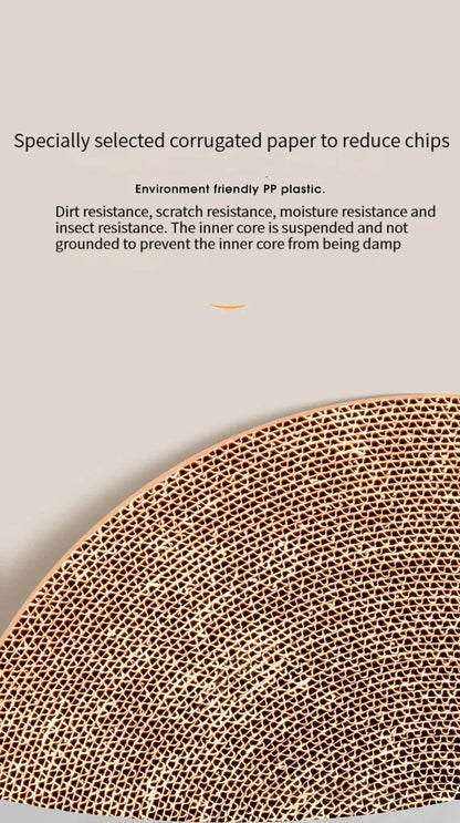 Interactive Round Cat Scratching Board with Ball Wear Resistant Corrugated Paper Multi Function Toy Cat Scratcher Accessories