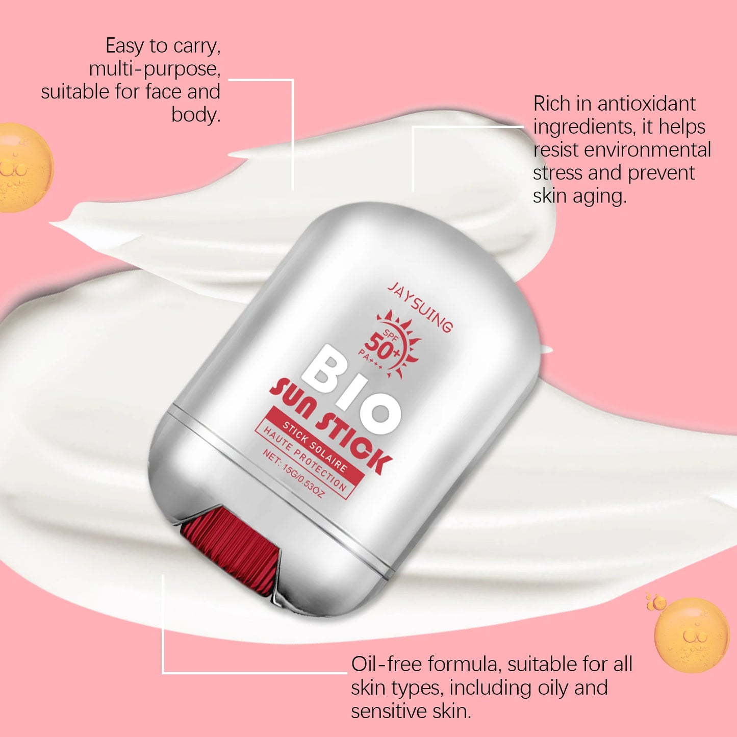 Spf 50+ Sunscreen Stick Hydrating Oil Free Anti Sun UV Protection Natural Sunblock Isolation Cream Mild Face Body Moisturizer